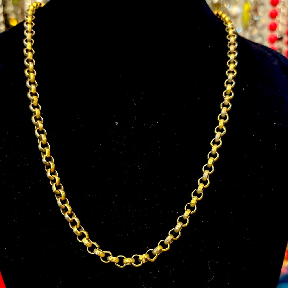 Vintage Jackie Spector gold tone link necklace